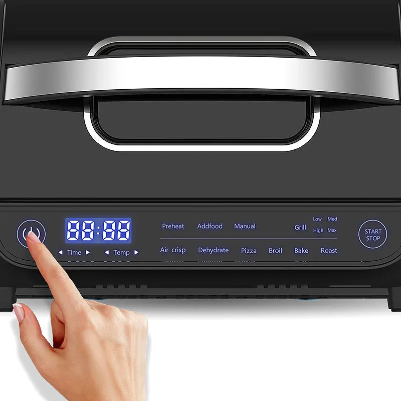 Friggitrice ad aria calda 8 in 1, 6 litri, 1700 W, nera, acciaio inossidabile