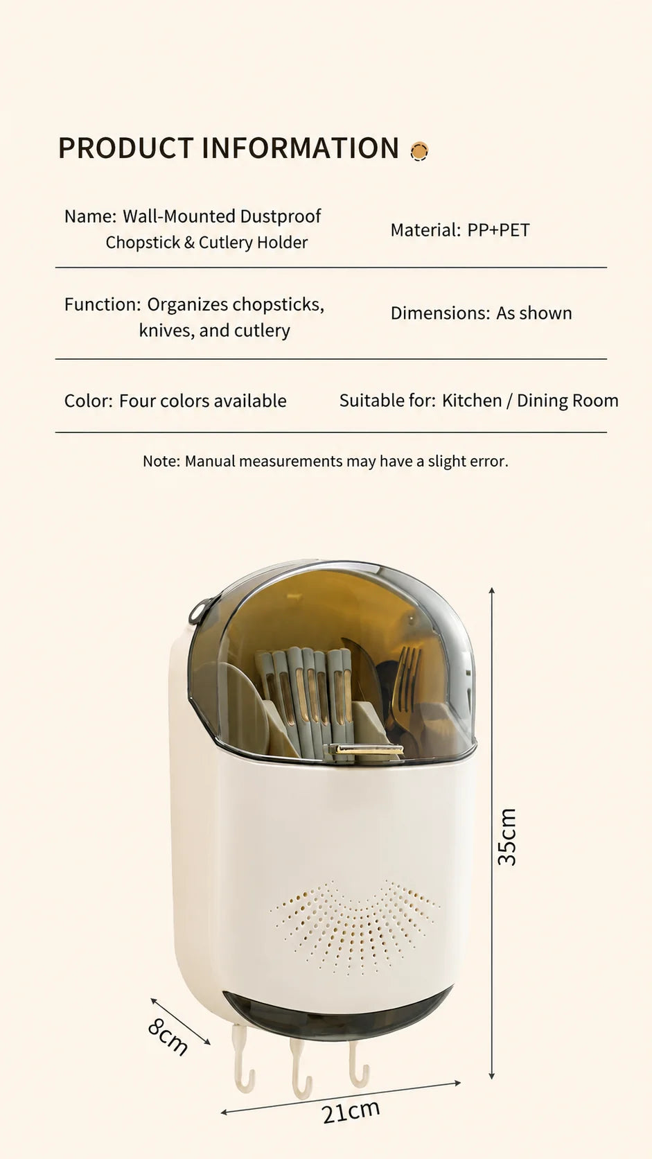 Porta Bacchette da Cucina a Parete Senza Foratura, Pieghevole, Antipolvere, con Drenaggio, per Uso Domestico
