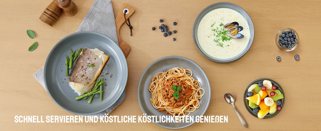 Pfannenset mit abnehmbarem Griff, antihaftbeschichtete Keramikpfannen, Induktionspfannenset mit Kochutensilien, für alle Herdarten