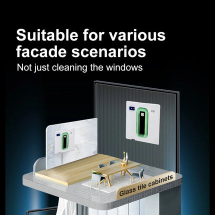 Window Cleaning Robot 2500PA with Strong Suction and Spray, Anti-falling Electric Window Cleaner Robot with Remote Control and Vacuum Cleaner