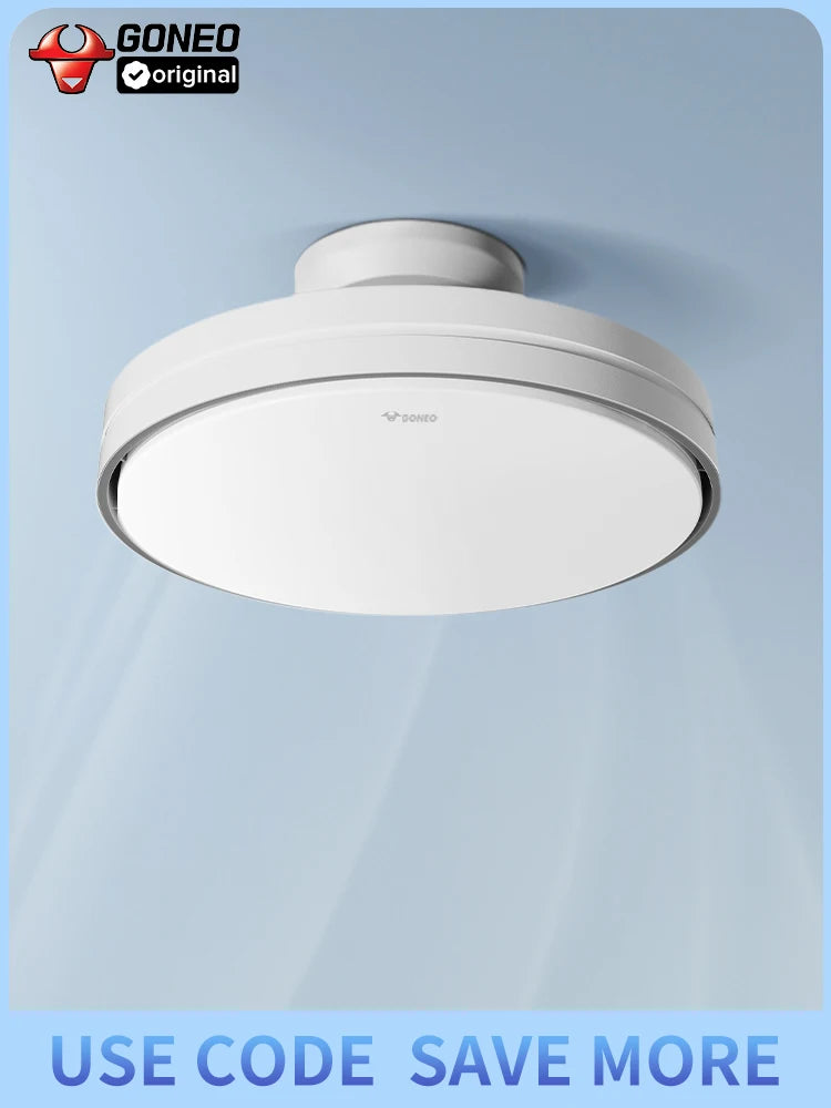 GONEO Ventilatore da soffitto senza lama con luce, LED dimmerabile, motore CC ultra silenzioso a 6 velocità con telecomando per soggiorno camera da letto