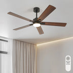 Ventilatore da Soffitto 52'' per Piccoli Ambienti: Ventilatori da Soffitto Moderni con Luce e Telecomando - Motore DC Reversibile Silenzioso Dimmerabile con 6 Velocità