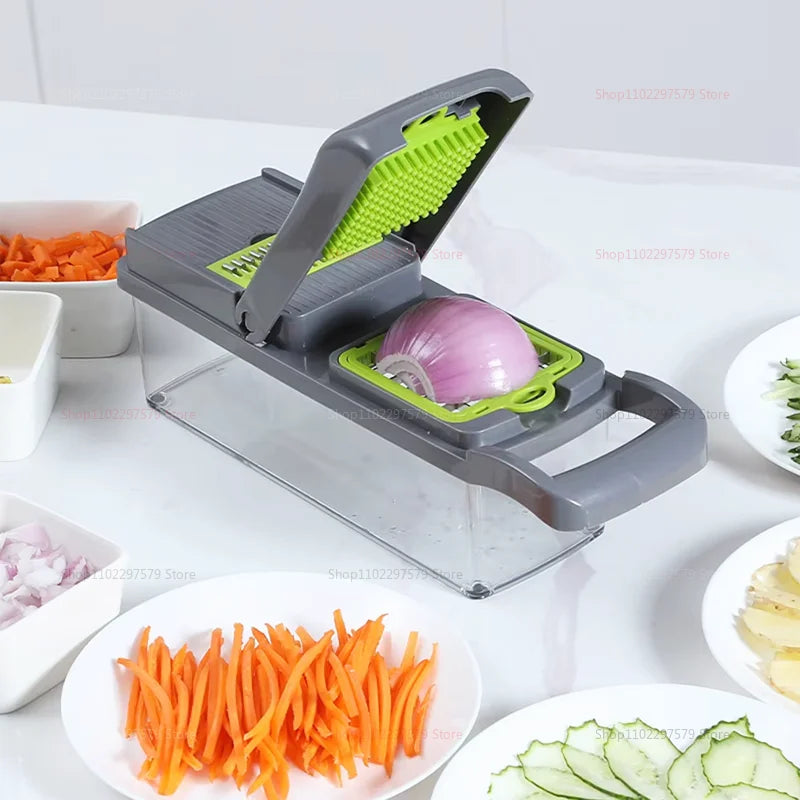 Affettatrice trituratore di verdure portatile multifunzionale da cucina, grattugia per patate e carote, robot da cucina domestico per frutta e verdura