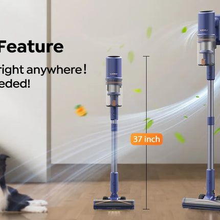 Laresar V11 650W 75000PA - Aspirapolvere senza fili ultra resistente, 90 minuti di autonomia, batteria rimovibile e display intelligente