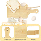 Holzschneidebretter mit Griff, Küchenschneidebretter aus Bambus für Pizza, Brot, Käse, Wurst und Gemüse