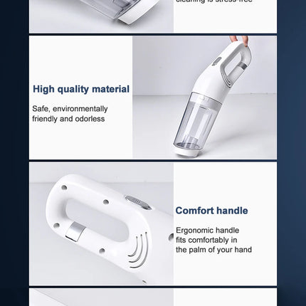 Mini aspirapolvere portatile senza fili, pulitore manuale, potente macchina per la pulizia, elettrodomestico per auto per polvere e peli di animali domestici, ricarica USB
