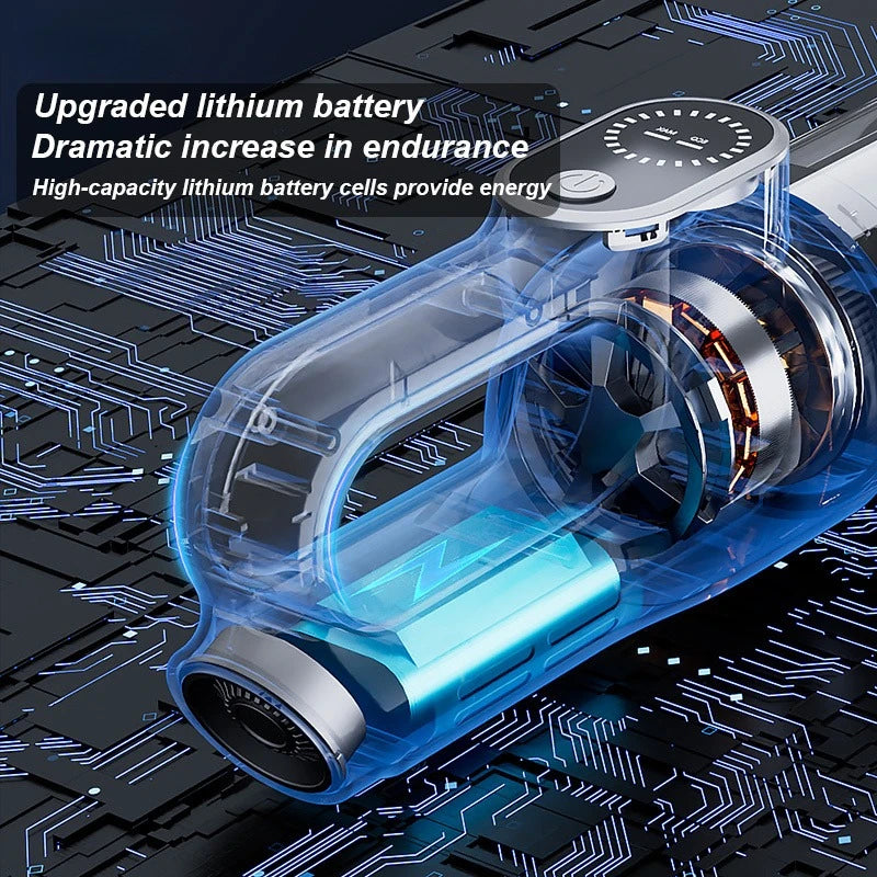 Brushless Cordless Handheld Vacuum Cleaner, High Suction, for Home and Car, Mini, Rechargeable, with LED for Car Cleaning.