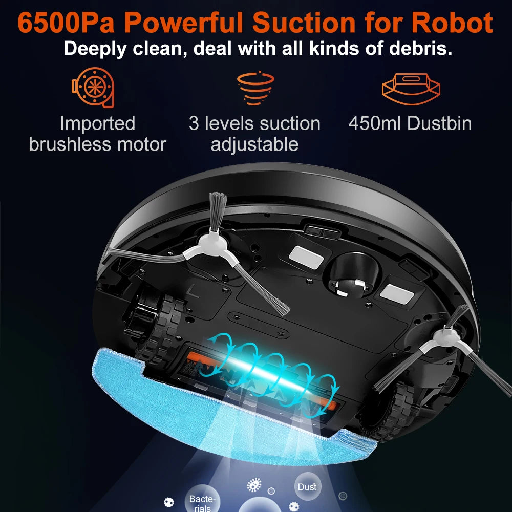 (Codice promozionale: GCC800)Aspiratore Robot ABIR X9, Navigazione Laser, Aspirazione 6500Pa, Mappa Multi-piano, Doppia Lampada UV, Controllo Zone Intelligente, Tecnologia Auto Carpet Boost, Versione di Fascia Alta