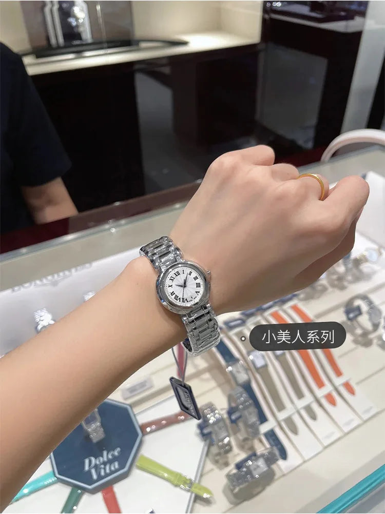 Orologio da Donna Suojiali Little Beauty, Quadrante Piccolo con Numeri Romani, Acciaio Inossidabile