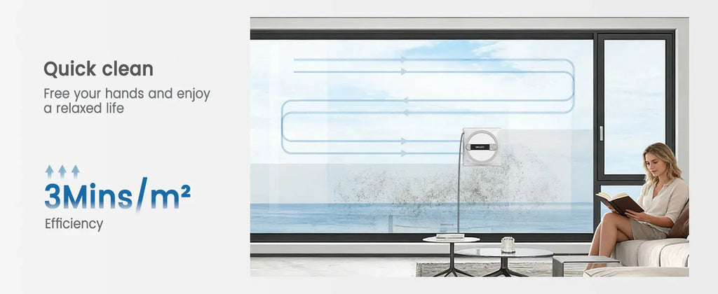 COTIAR Winbot W10 3100Pa Fensterputzroboter mit 5 Reinigungsmodi, intelligenter App- und Fernbedienung