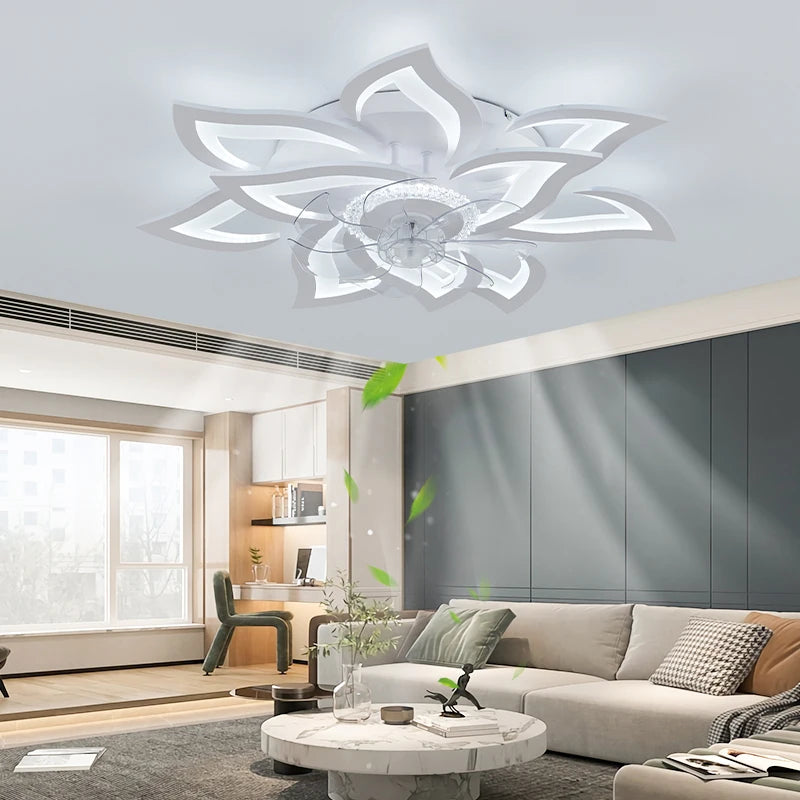 Jelena Ventilatore da soffitto intelligente con luci Telecomando 6 velocità Ventilatore moderno a LED Lampada da cucina Camera da letto Ventilatore domestico