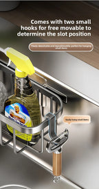 Scarico per lavello da cucina in acciaio al carbonio, portaoggetti per strofinaccio angolare montato a parete, senza perforazione, salvaspazio impermeabile
