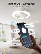 Ventilatori da soffitto Orison con luci, ventilatore da soffitto a basso profilo con luci e telecomando, 6 velocità di ventilazione, ventilatore da soffitto intelligente a incasso per camera da letto, cameretta e soggiorno 1