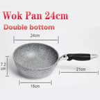 Durable Stein-Bratpfanne Wok Antihaft-Keramiktopf Induktionsfritteuse Steak Kochen Gasherd Pfanne Kochgeschirr Werkzeug für Küchenset