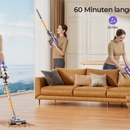 Laresar V7 500W 50000Pa Aspirapolvere senza filo Palmare Elettrodomestico intelligente Batteria rimovibile Contenitore per la polvere