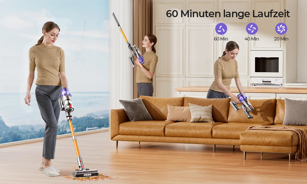 Laresar V7 500W 50000Pa Akku-Staubsauger Handheld Smart Home Appliance Abnehmbarer Akku Staubbehälter
