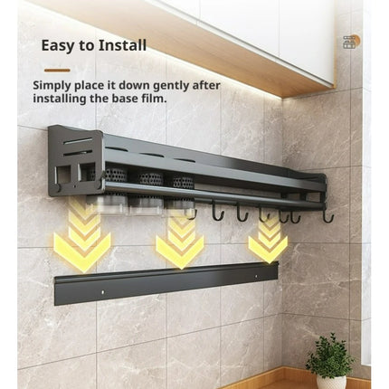 No-punch kitchen shelf, multifunctional wall-mounted knife holder, wall-mounted home organization accessories