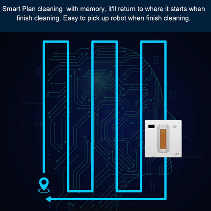 ABIR WD8 Robot Lavavetri, Doppia Spruzzatura d'Acqua, Memoria Intelligente, Potente Aspirazione a Vuoto, Sensore Laser, Robot per la Pulizia delle Vetrate Domestiche, Controllo tramite APP.