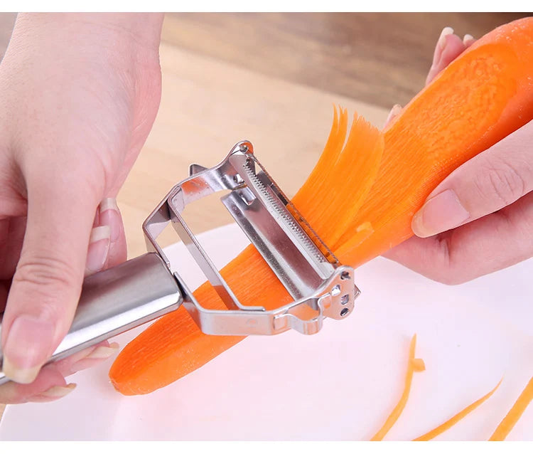 Multifunktionaler Kartoffelschäler aus Edelstahl für Küche, Obst, Gemüse, Kartoffeln, Karotten, Gurken, Julienne-Reibe, langlebiger Gemüsehobel