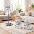 Industrieventilator aus Metall, 3-in-1, 65W, 3 einstellbare Geschwindigkeiten, 125x50CM, Multifunktions-Boden-, Tisch- und Wandventilator, Leistungsstarker Luftzirkulationsventilator für Zuhause, Garage, Lager