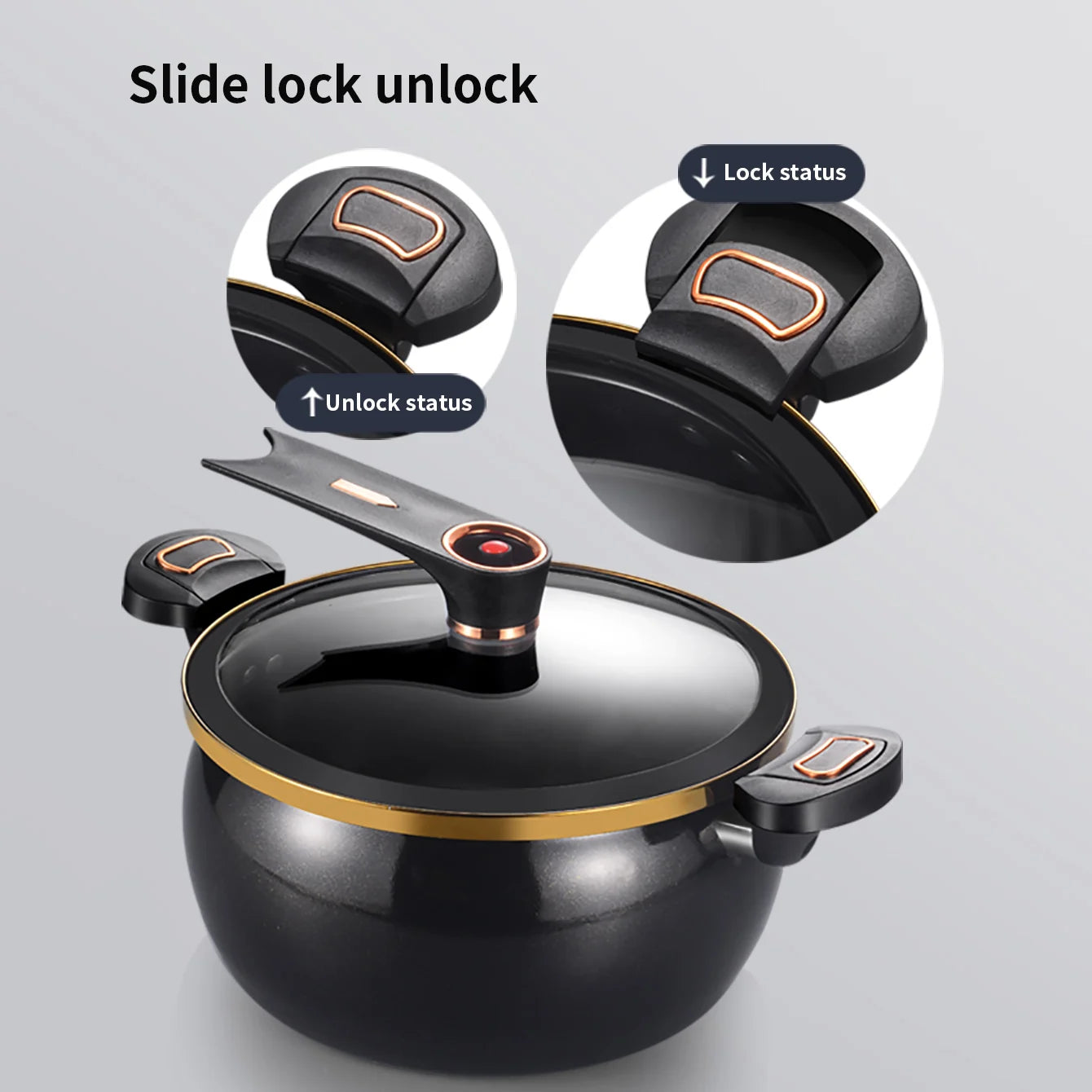 1 pentola a pressione Fat Daddy Micro, grande capacità da 7 litri, 26 cm, adatta per uso domestico, pentola antiaderente multifunzionale per stufare e cucinare zuppe, compatibile con piani cottura a induzione e fornelli a ga