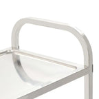 Carrello da Cucina a 3 Ripiani, 96,5x55x90 Cm, Materiale in Acciaio Inossidabile, Telaio Solido e Stabile, Grande Capacità di Stoccaggio, Ruote Scorrevoli, Salvaspazio, Facile da Montare, per Uso Domestico, Ristoranti, Hotel