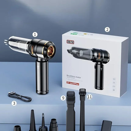 Car Vacuum Cleaner, Portable Handheld Brushless Motor Cleaning Machine High Power Powerful Appliance Duster