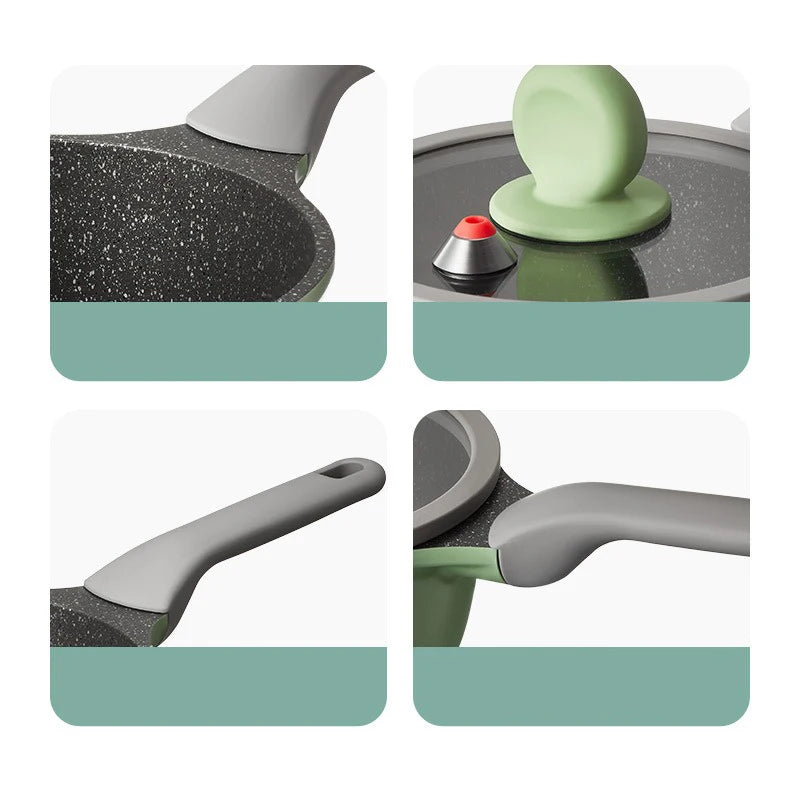 COOKER KING Pentola per il latte Padella antiaderente Micro pressione Rivestimento in pietra medica Pentola per alimenti per bambini Latte caldo Tagliatelle istantanee Pan Mini Pentola