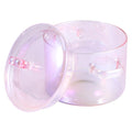 Kochtopf aus Glas mit Deckel und Griff, 1,5 Liter, rosa, transparent, verdickt, hitzebeständiger Herzdeckel für Suppen und Nudeln