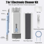 7 in 1 kit spazzola per pulizia tastiera computer penna per pulizia auricolari per auricolare strumenti per la pulizia della tastiera kit estrattore per copritasti detergente