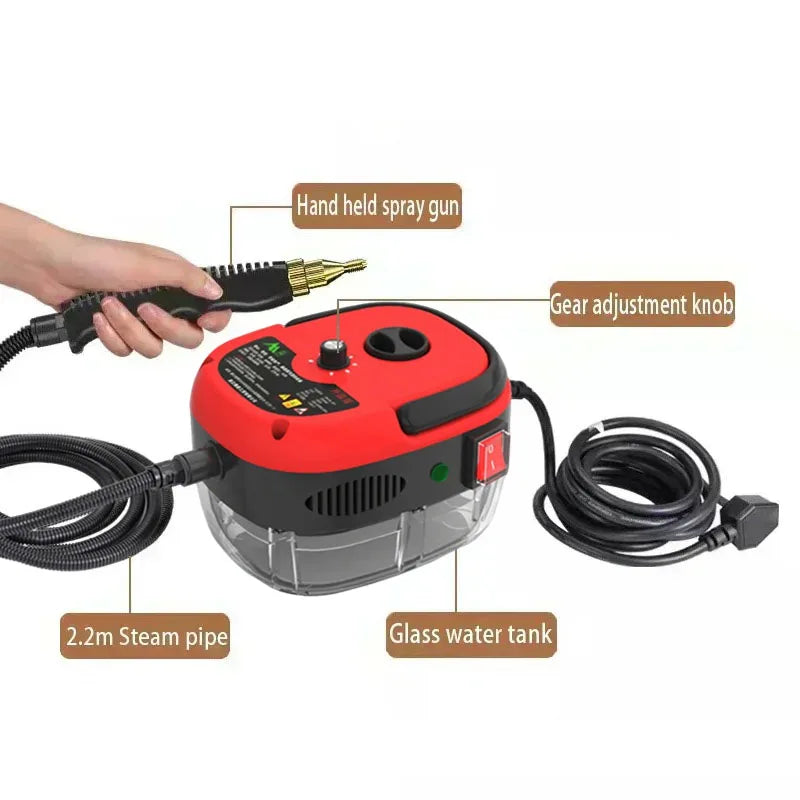 2500W Dampfreiniger, tragbare Hochtemperatur-Druckstrahl-Waschmaschine zur Sterilisation für Küchen, Autos, Klimaanlagen, Zuhause