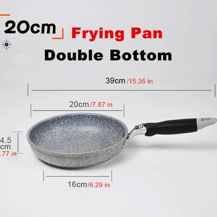 Padella antiaderente Wok in pietra resistente Padella per bistecca domestica Pancake Fornello a induzione fritto Fornello a gas Set di pentole per la cucina