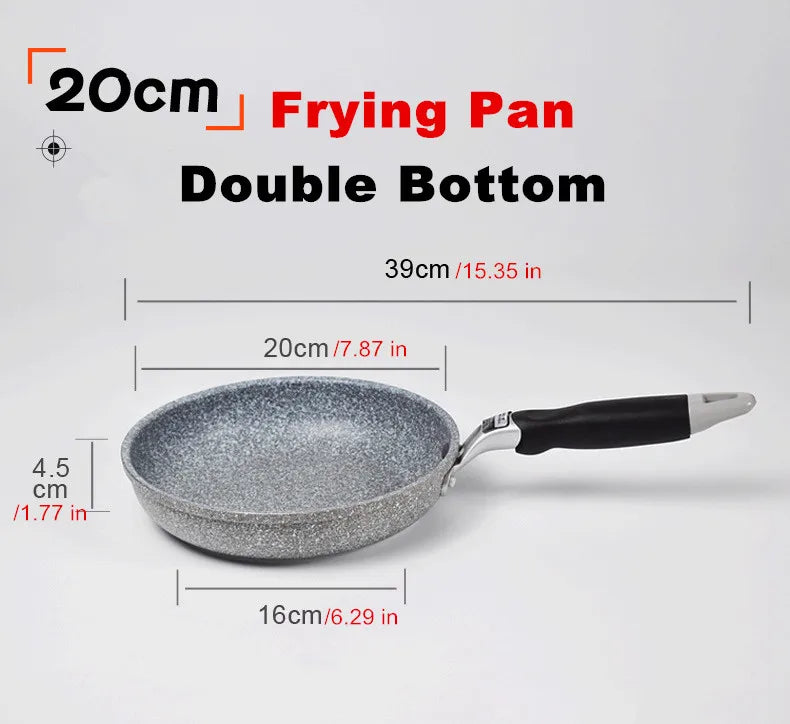 Padella antiaderente Padella Wok in pietra resistente Padella per bistecca domestica Pancake fornello a induzione fritto fornello a gas Set di pentole per la cucina