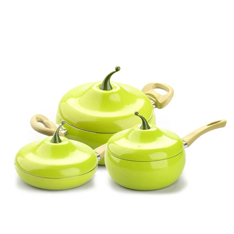 Hochwertige antihaftbeschichtete Fruchtform-Aluminiumpfanne Bratpfanne Suppentopf Milchtopf Kochtopf