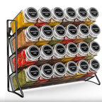 Organizzatore a 4 Ripiani per Spezie e Condimenti in Acciaio al Carbonio, Mensola da Parete Antiscivolo per Cucina e Dispensa