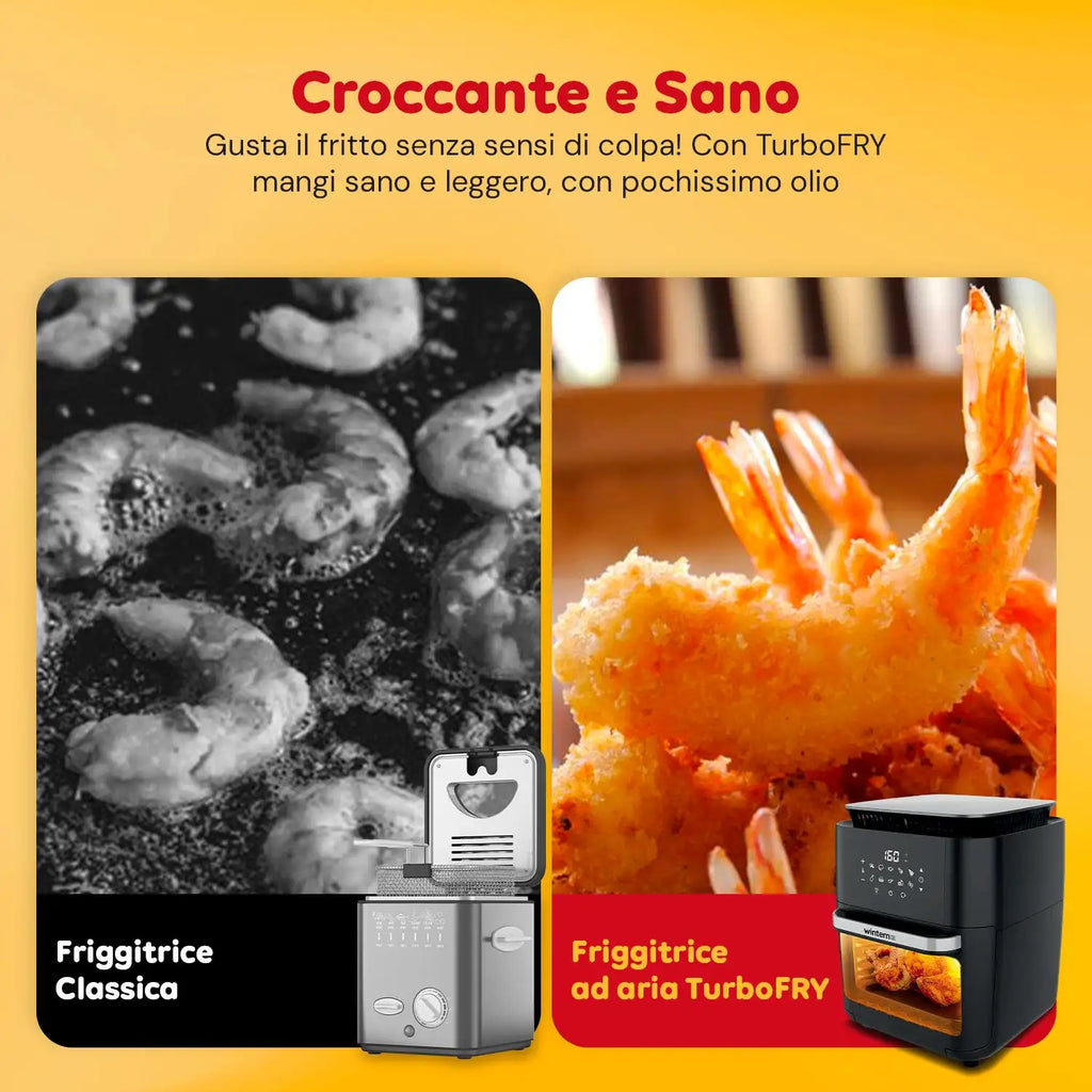 Friggitrice Aria 12L con Display LED Touch Timer 60 Min e Ricette Preimpostate