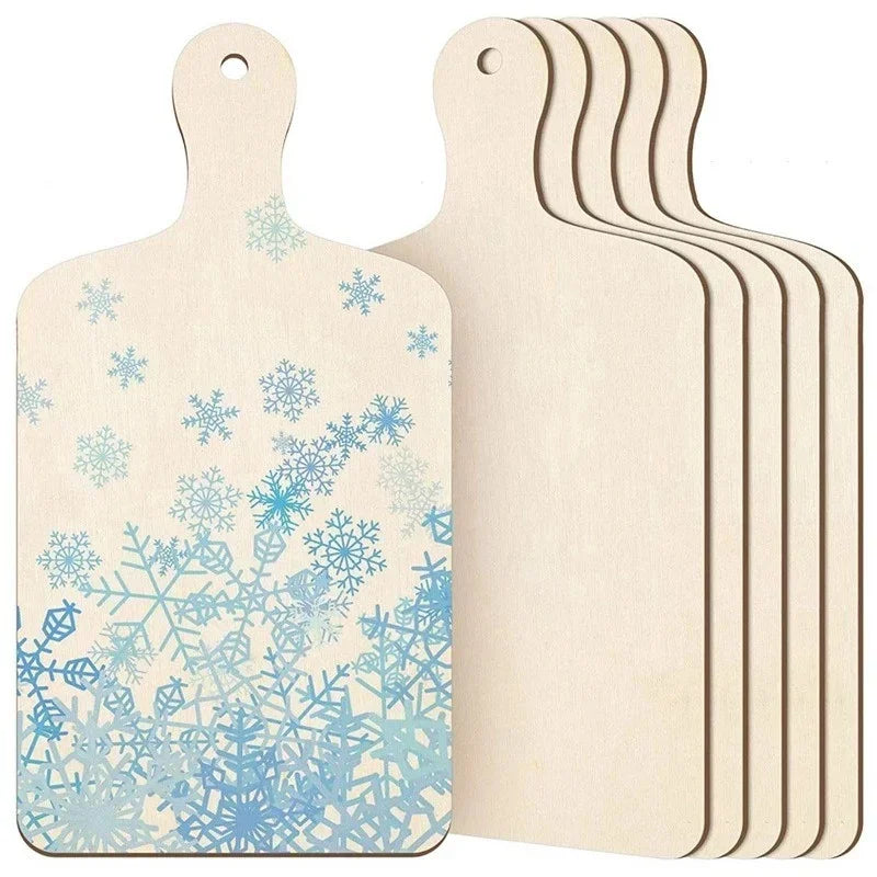 3/6 Stück Mini-Holzschneidebrett DIY leere Tabletts Graffiti-Spielzeug für Kinder Graffiti-Malbrett Holz-Tischsets Weihnachtsdekoration