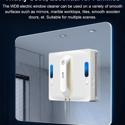 ABIR WD9 Window Cleaning Robot, 4-Way Water Spray, Floating Scraper Technology, Laser Sensor, 9000PA Vacuum Suction, Intelligent Memory