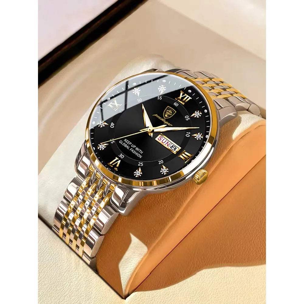 Herrenuhr, wasserdicht, mit Doppelkalender, Nachtlicht, koreanische Ausgabe, modische Armbanduhr, Geburtstagsgeschenk für Männer, Überraschung