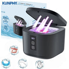 KUNPHY Ultraschallreiniger Schmuckreinigungsset UV-Licht-Sterilisations-Sonic 48kHz für Uhren, Kontaktlinsen, Brillen, Zahnersatz, Zähne