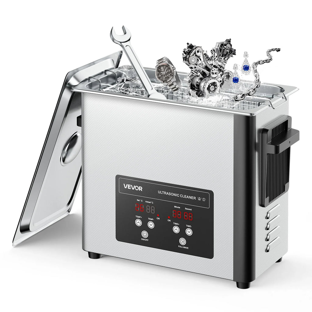 SucceBuy Ultraschallreiniger 6L 10L 15L 30L aus Edelstahl, Ultraschallreinigungsmaschine für Uhren, Rasierer, Schmuck, Münzen