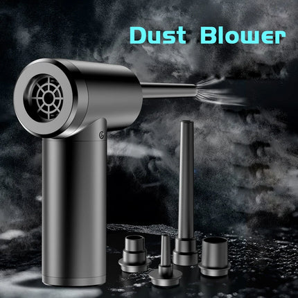 Cordless Air Duster 50000RPM Portable with LED Light for Cleaning PC, Keyboards, Laptops, and Electronics