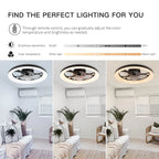 Ventilatore da Soffitto Intelligente XINGOO Nordic con Luce e Telecomando, Decorazione per Camera da Letto, Ventilatore con Pale Invisibili