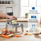 Gemüseschneider, Mandoline, All-in-One Gemüseschneider mit 8 Edelstahlklingen, Käsereibe, Zwiebel- und Kartoffelschneider mit Behälter, Küchenhelfer und Geräte zum Essen