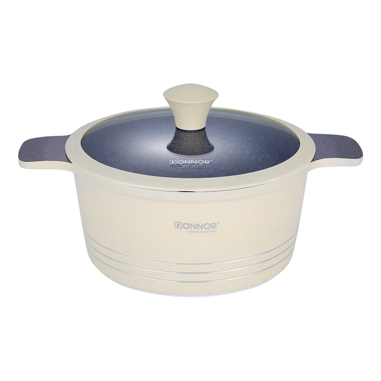DONNOR 15-teiliges Keramik-Kochgeschirr-Set Töpfe und Pfannen Set Antihaft-Induktionsküche Platzsparendes Kochgeschirr-Set Induktion RV-Set JT445
