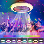 Ventilatore da soffitto Oyajia 50W con luce LED RGB dimmerabile e telecomando
