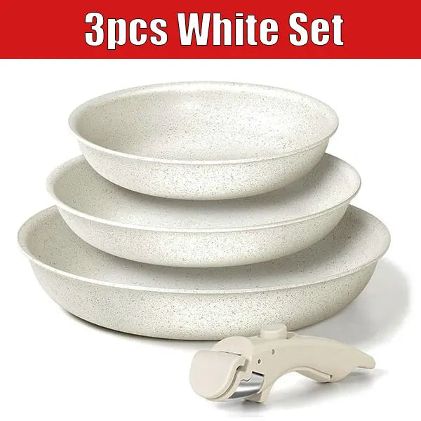8" 9,5" und 11" Antihaft-Bratpfannen-Set mit abnehmbarem Griff, stapelbare Induktionspfanne für Camping-Wohnmobil-Kochen