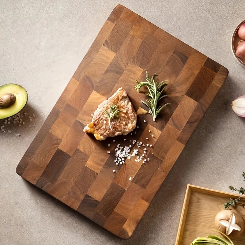 1 tavola di legno grande: tagliere per venature del legno resistente, legno di albero di camelia a foglie grandi per carne, formaggio, verdure, pane
