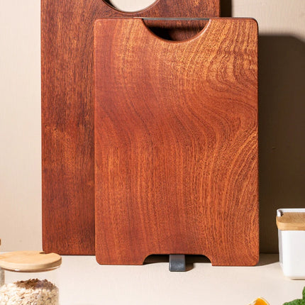 Ebony flat square solid wood cutting board, multifunctional double-sided kitchen cutting board, whole wood cutting board