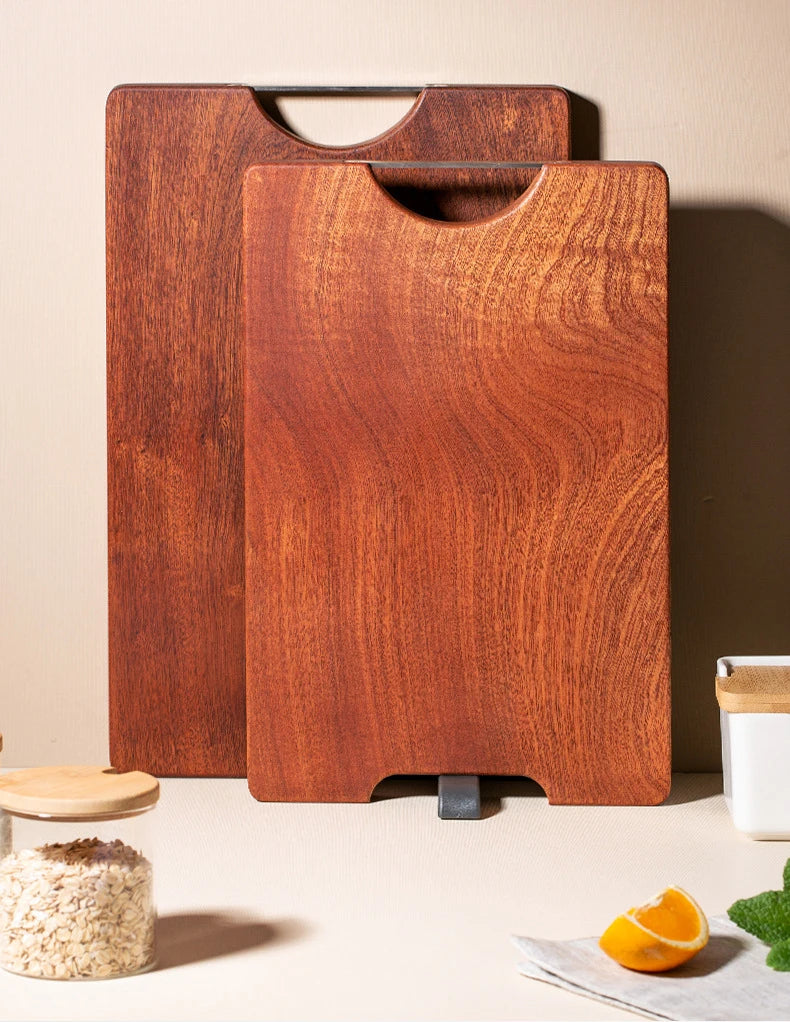 Quadratisches flaches Schneidebrett aus massivem Ebenholz, multifunktionales doppelseitiges Küchen-Schneidebrett aus Vollholz
